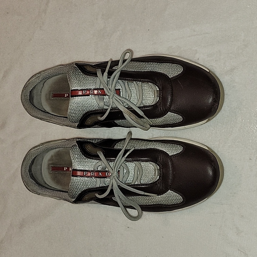 Men's Prada Sneakers!!! Dark Brown Prada Size 12.5!! - Picture 2 of 9